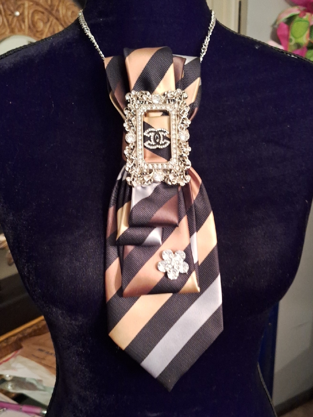 Amanti Upcycled Necktie Necklace
